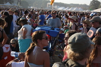 Looking across Zilker Park from the Dell stage to the AT&T Blue Room stage